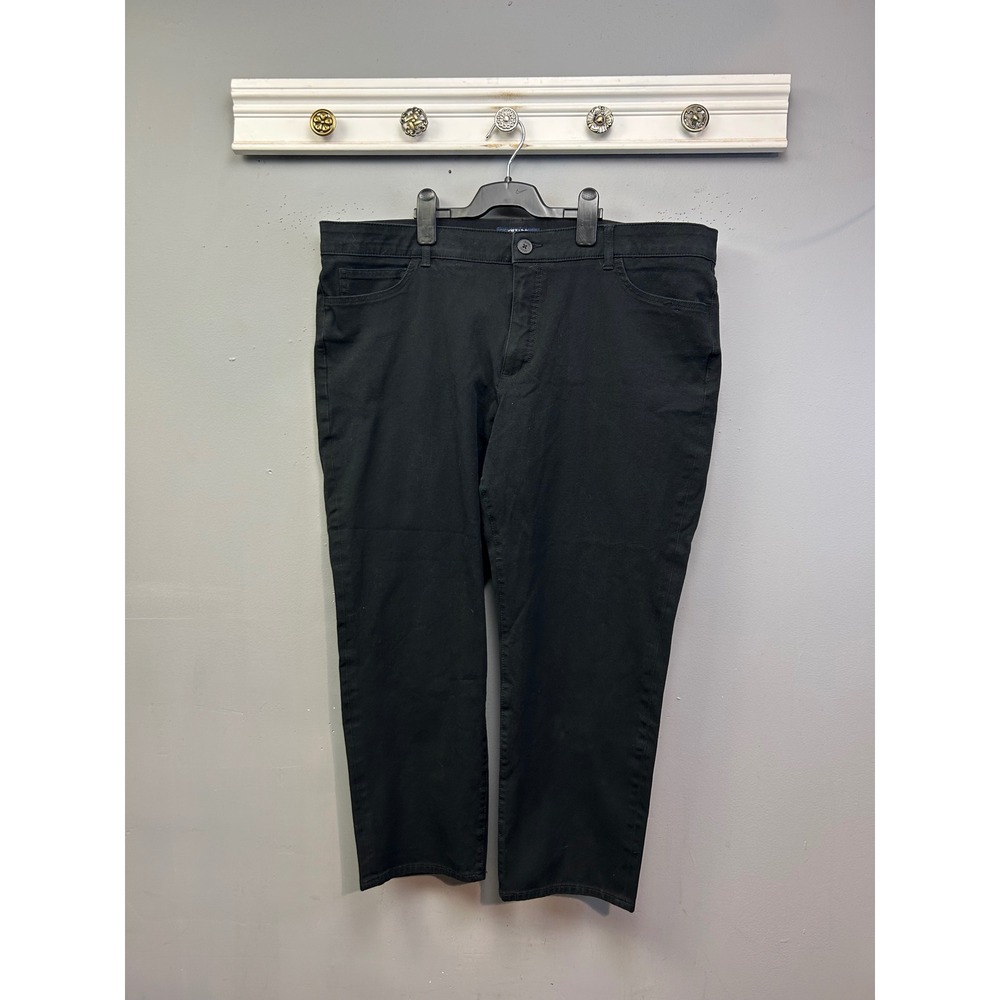 Chaps Pants Women 20W Black Straight Leg Stretch Cotton Casual Workwear 16600
